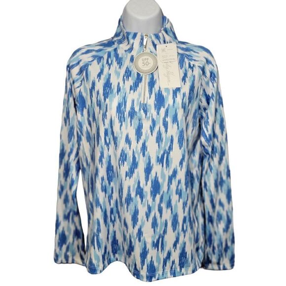 Lady Hagen Tops - Lady Hagen Golf Pullover 1/4 Zip Long Sleeve Shirt Womens Size Small UPF 50 Blue